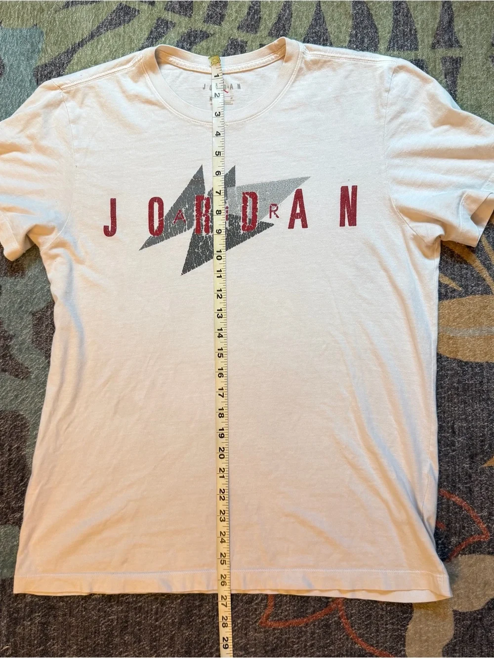 Air Jordan M White Tee Shirt Distressed Basketball Cotton